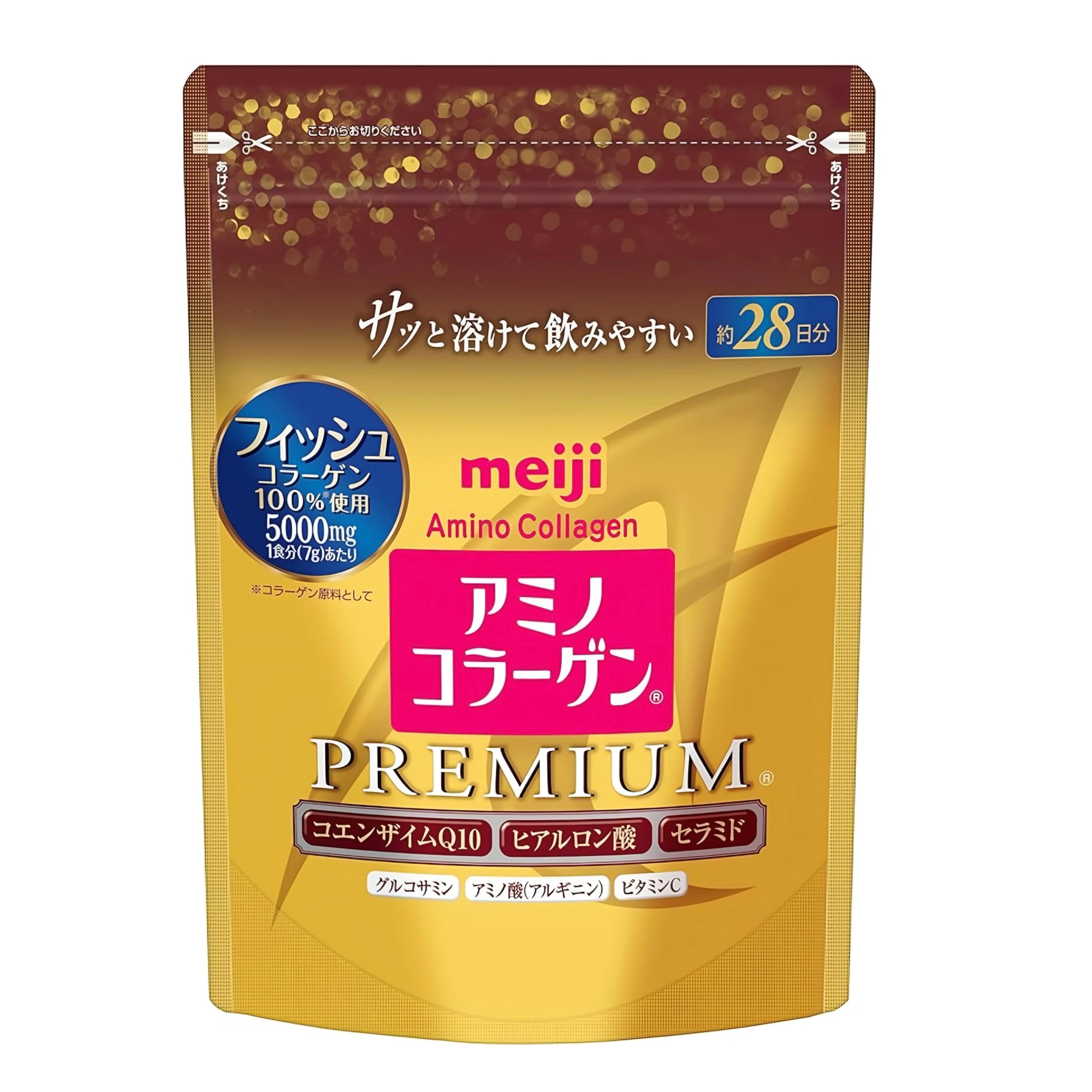 Japan Beauty Meiji Колаген Морський з гіалур. кислотою, Q10 Преміум Amino Collagen Premium на 28 днів