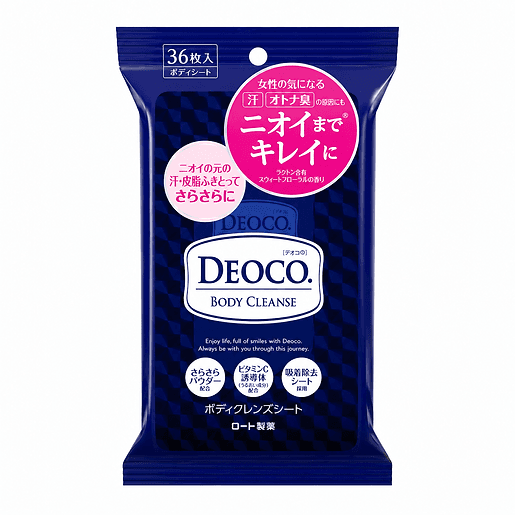 Rohto Deoco Дезодоруючі вологі Серветки для тіла Rohto Body Cleanse Sheets, 36 шт