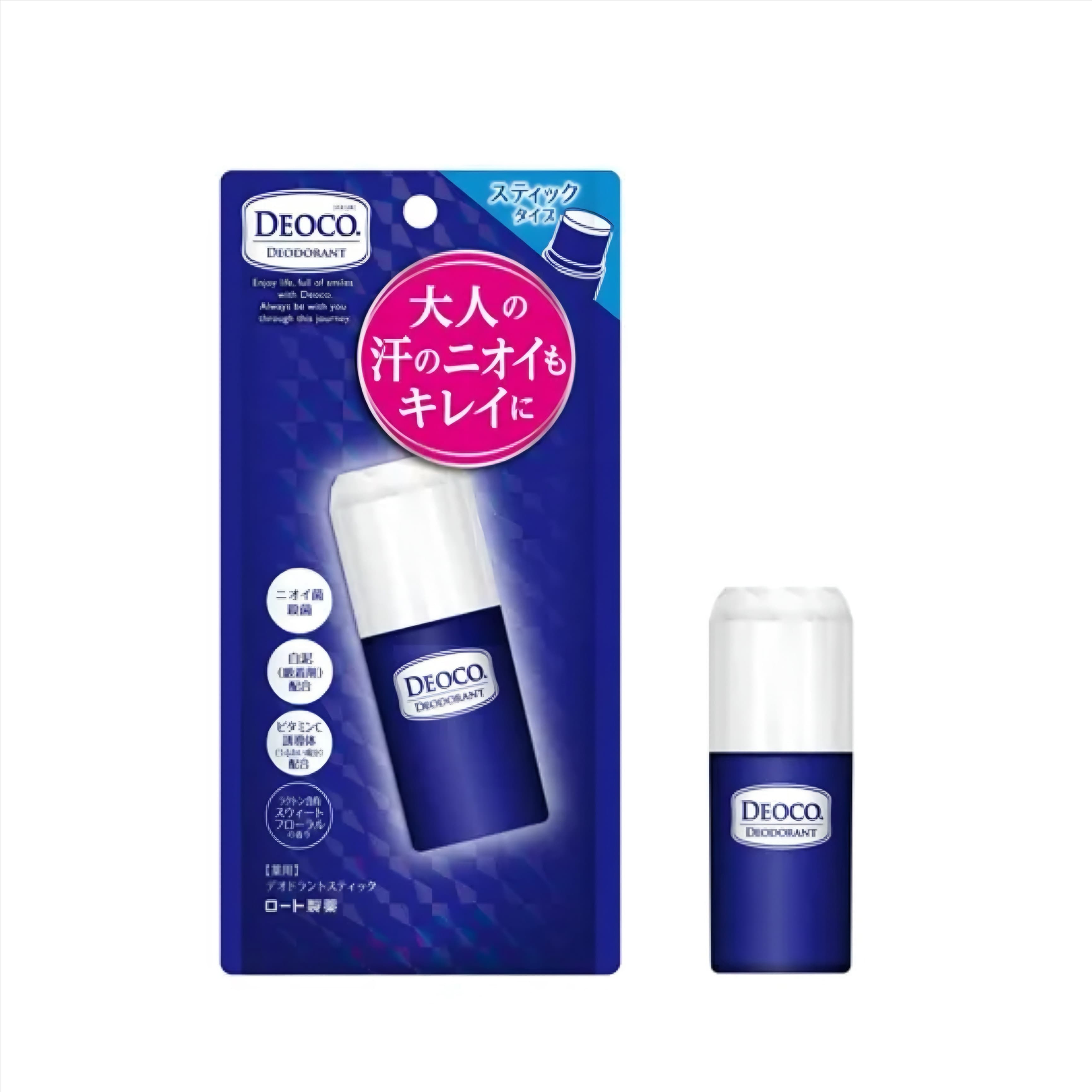 Deoco Стіковий дезодорант проти вікового запаху Rohto Medicated Stick 13 г
